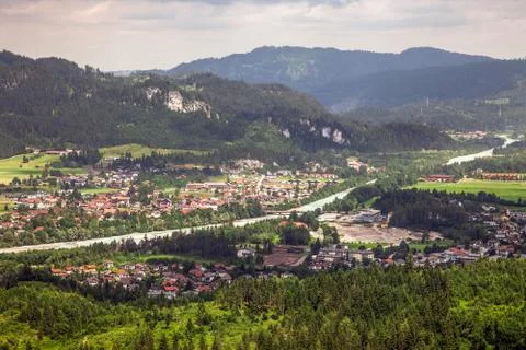Panoramic views from the Ehrenberg castle ruins, Austria Stock Photos