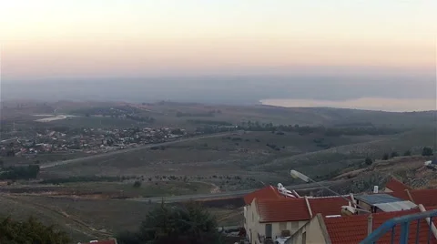 Panoramic views of the Golan Heights and the Sea of Galilee Stock Footage 59750825