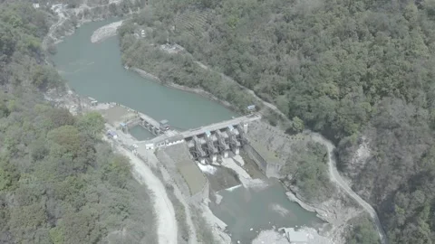 Panoramic Views of Himalayan Hydroelectric Projects Stock Footage 274466198