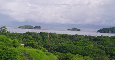 Panoramic views on the mountain and ocean. Costa Rica. Stock Footage 82771934