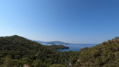 Panoramic views of the mountains and the sea Stock Footage 158669882