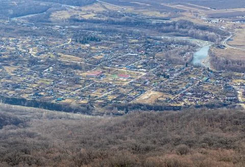 Panoramic views from the observation deck in the mountainous area in the earl Stock Photos