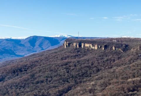 Panoramic views from the observation deck in the mountainous area in the earl Stock Photos