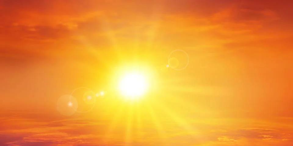 Panoramic warm sunset Stock Photos