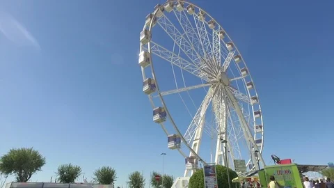 Panoramic wheel and Blue Sky Stock Footage 74124738