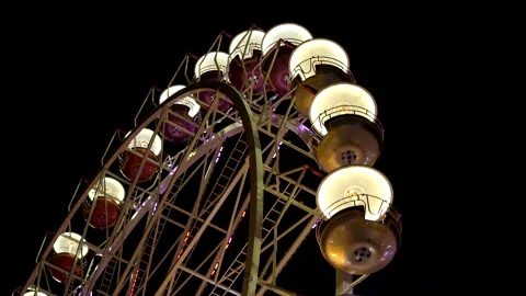 Panoramic wheel at night Video stock 171656363
