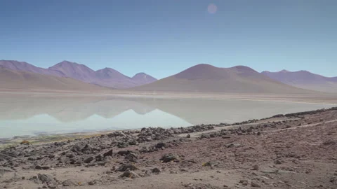 Panoramic at White Lagoon - Bolivia. Stock Footage 134494625