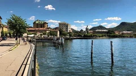 Panoramic Wide View of Lake Como First Basin Vidéo 117635277