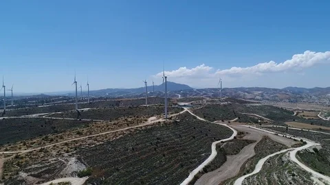 Panoramic of windmills Stock Footage 78365584