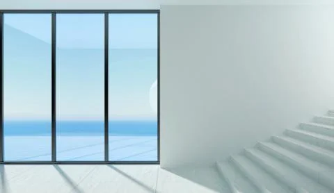 Panoramic window and the sea Stock Illustration