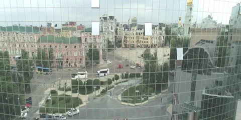 Panoramic windows office Stock Footage 261551429