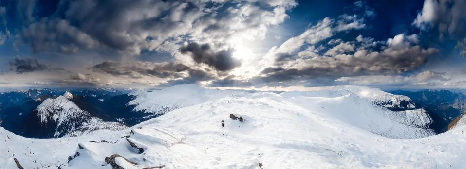 Panoramic winter landscape Stock Photos