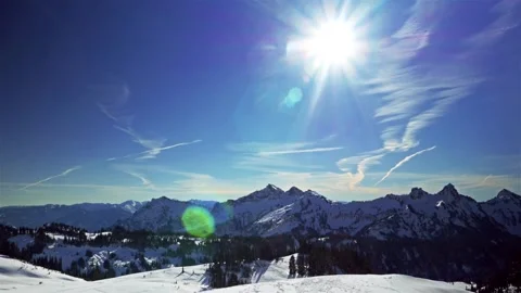 Panoramic Winter View of Mount Rainier from Skyline Trail Stock Footage 332143341