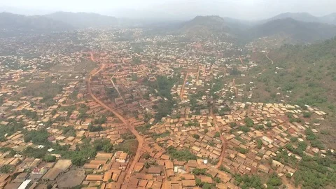 Panoramic of Yaounde hills Stock Footage 81068016