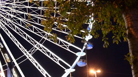 PanoramicWheelNight Stock Footage