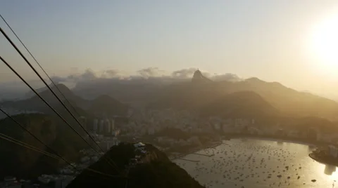 Panoric view of Rio de Janeiro from Sugarloaf Mountain Stock Footage 68734558