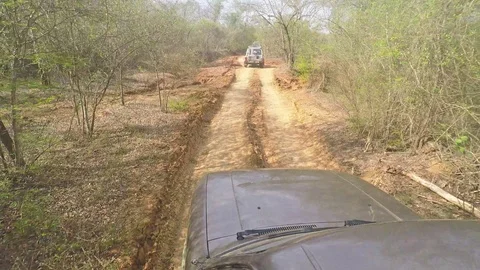 Panorma view from above the car in sandy Madagascar 動画素材 89942845
