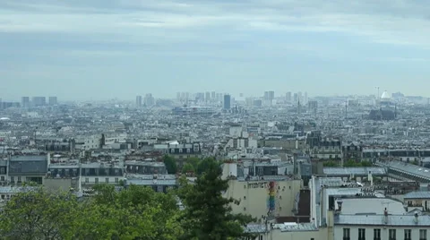 Panormaic View of Paris from above Stock Footage 37890607
