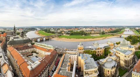 Panormaview of Dresden in Germany Stock Photos
