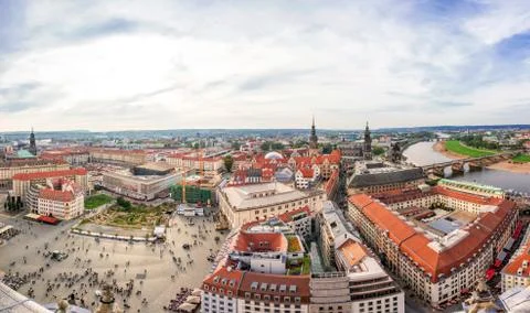 Panormaview of Dresden in Germany Stock Photos