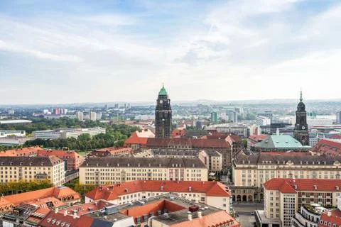 Panormaview of Dresden in Germany Stock Photos