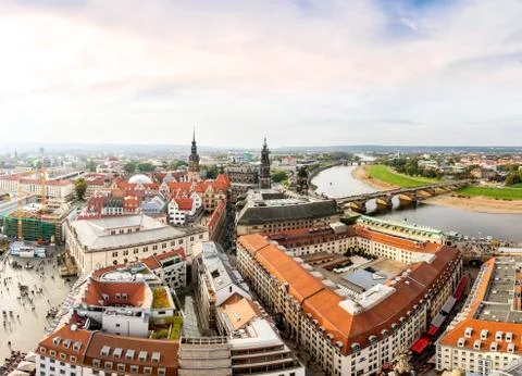 Panormaview of Dresden in Germany Stock Photos