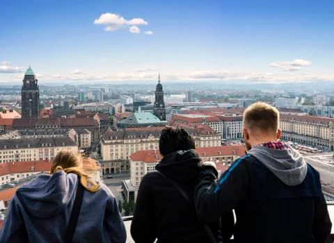 Panormaview of Dresden in Germany Stock Photos