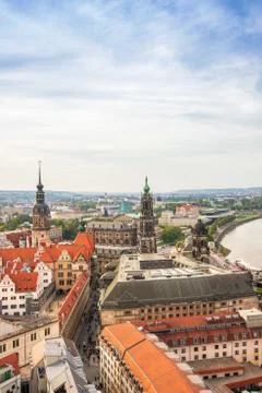 Panormaview of Dresden in Germany Stock Photos