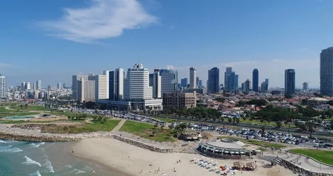Panormic view of Tel aviv yaffo, Israel. Stock Footage 105977279