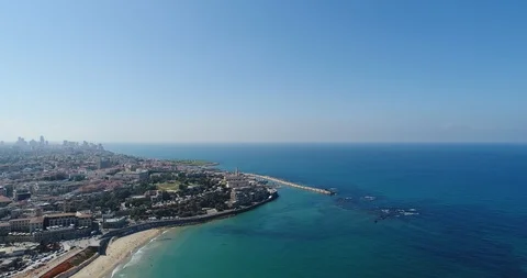 Panormic view of Tel aviv yaffo, Israel. Stock Footage 105978525