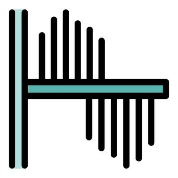 Panpipe showing decreasing sound frequency icon representing music Stockillustratie