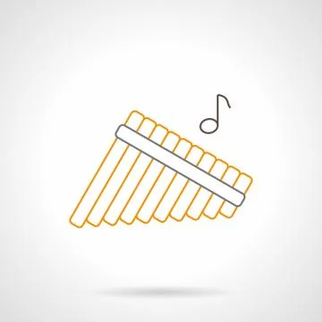 Panpipes melody flat line vector icon Stock Illustration