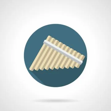 Panpipes round flat color vector icon Stock Illustration