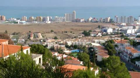 Panright on Peniscola from mountain Stock Footage 37241659