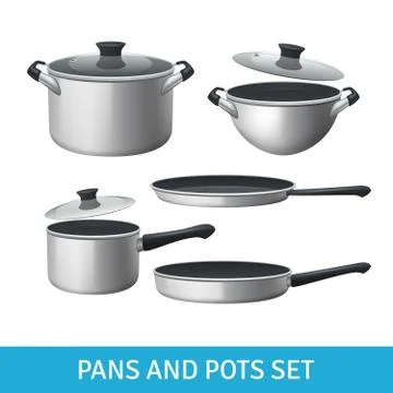 Pans And Pots Set Stock Illustration