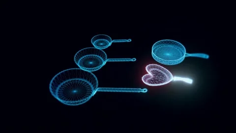 Pans hologram Rotating Stock Footage 154844393