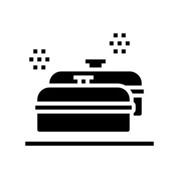 Pans kitchen ware for cooking glyph icon vector illustration Stock Illustration