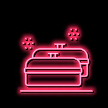 Pans kitchen ware for cooking neon glow icon illustration Illustrazione stock