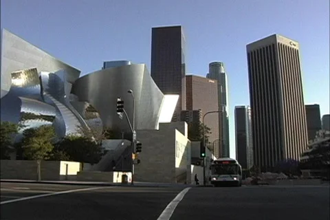 Pans Los Angeles downtown Stock Footage
