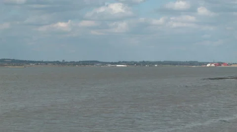Pans of the thames estuary Stock Footage 53868228