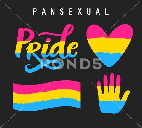 Pansexual movement pride symbols Stock Illustration