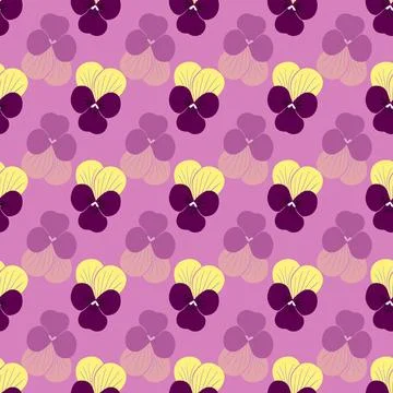 Pansies floral vector pattern design Stock Illustration