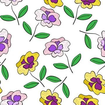 Pansies on a white background. Stock Illustration