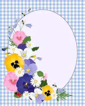 Pansy border Stock Illustration
