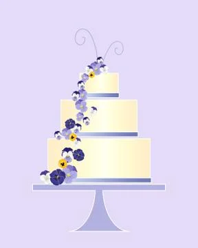 Pansy cake Stock Illustration