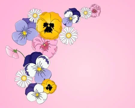 Pansy greeting Illustrazione stock