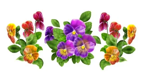 Pansy pattern Stock Illustration