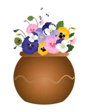 Pansy planter Illustrazione stock