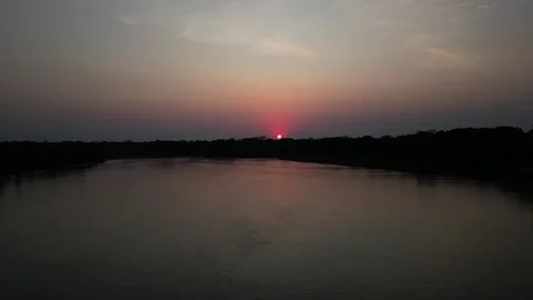 Pantanal - Riverside - Sunset Dark Video stock 266935306