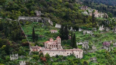 Pantanassa Holy Convent Monastery, Mystras, Peloponnese, Greece Vídeos de archivo 345149355